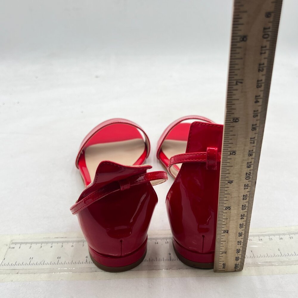 Ydn Red Block Low Heel Sandals Open Toe Ankle Str… - image 5